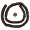 The Bead Chest Vintage Coconut Shell Heishi Beads 10-15mm Nigeria African Black Wood 26 Inch Strand Handmade